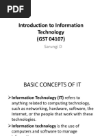 Introduction To Information Technology (GST 04107) : Sarungi D