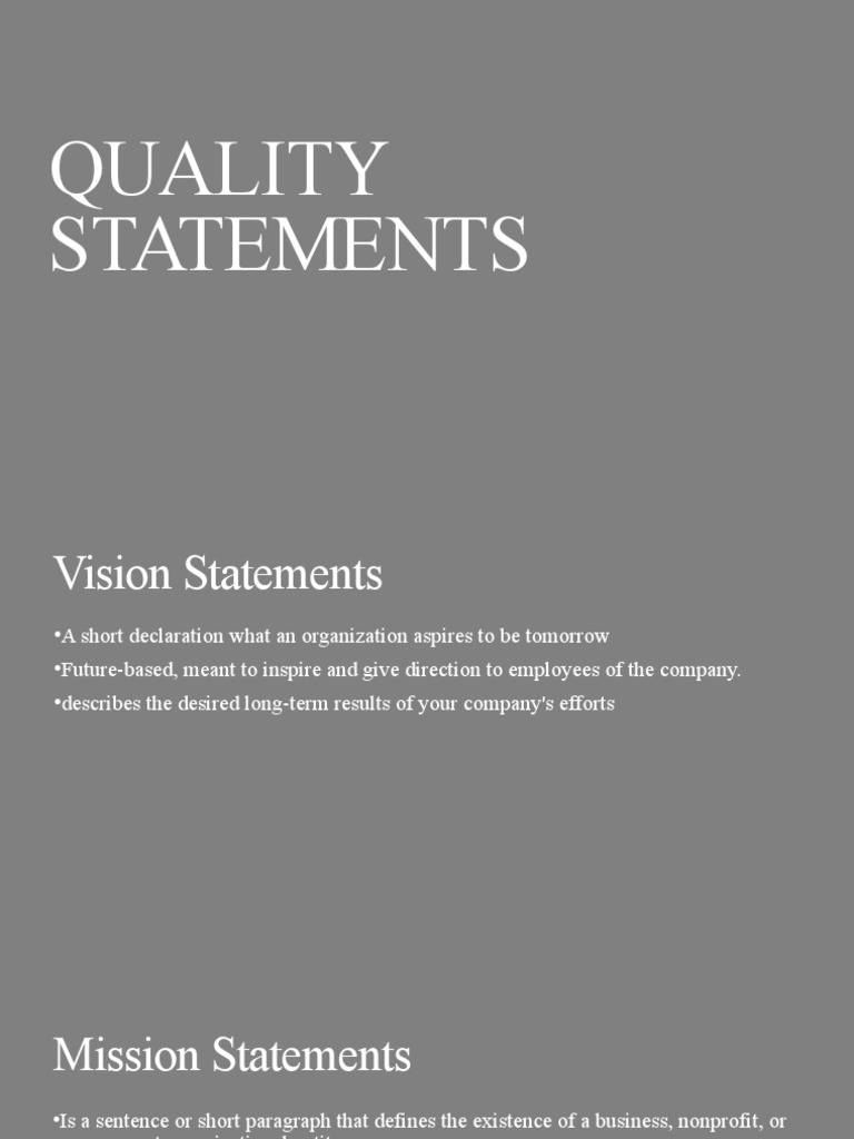 Quality Statements | PDF | Business