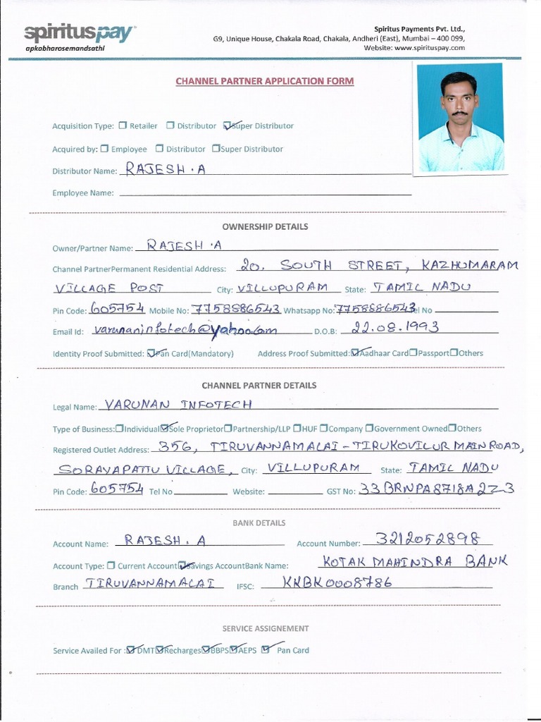 Channel Partner Form 3 PDF | PDF