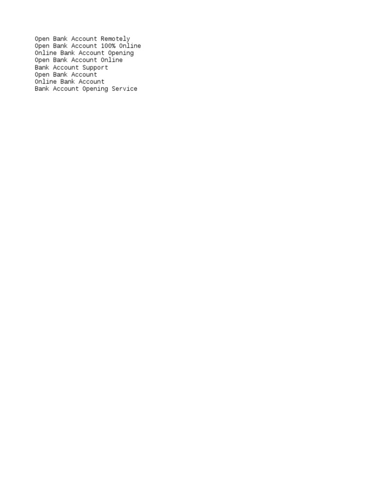 Open Bank Account Online Guide | PDF