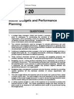 Master Budgets and Performance Planning: Questions