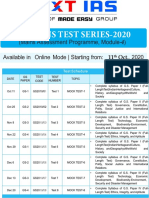 Gs Mains Test Series-2020: (Mains Assessment Programme, Module-4)