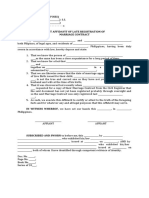 Affidavit of Late Registration of Marriage Contract