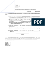 Affidavit of Discrepancy - Date of Marriage of Parents