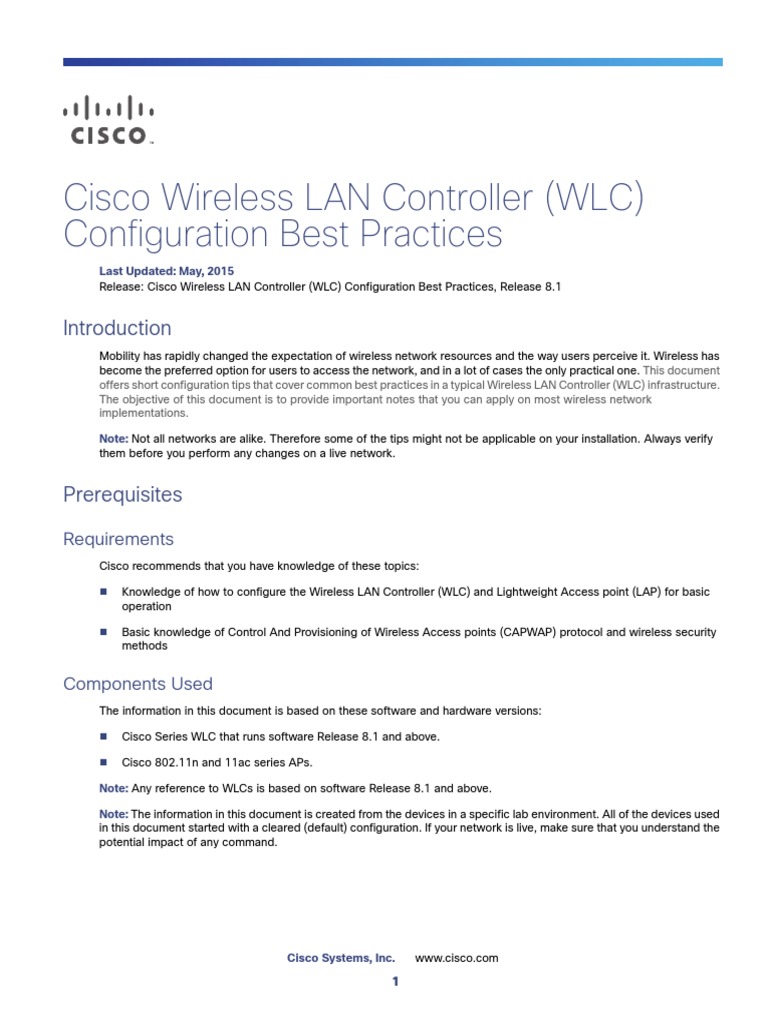 Wlc Config Best Practice Pdf Wireless Lan Radius