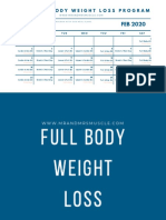 Full Body Weight Loss Calendar & Tracker - Feb 2020