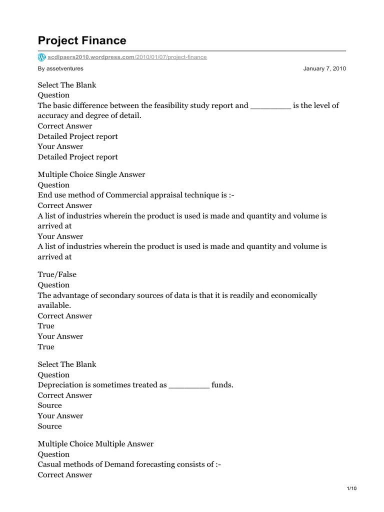 Project Finance | PDF | Internal Rate Of Return | Equity (Finance)