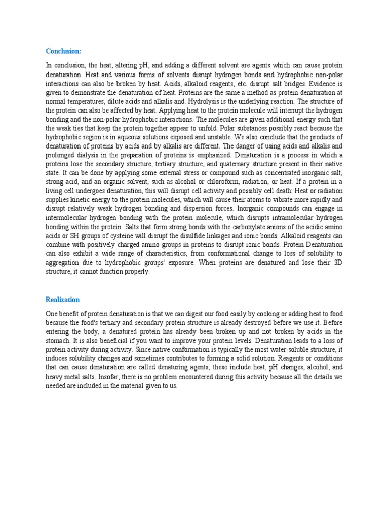 Research Question PDF Denaturation (Biochemistry) Protein Folding