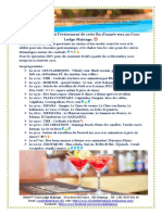 Programme Cocktails Bar - Fin D'année 2020-2021