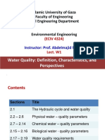 Water Quality: Definition, Characteristics, and Perspectives