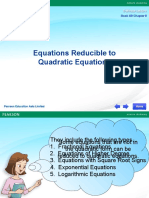 Equations Reducible To Quadratic Equations: Book 4B Chapter 8