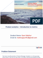 Product Analytics - Introduction To Metrics