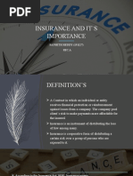 Insurance and It'S Importance: SANHITH REDDY (191127) Sec.A