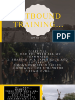 Outbound Training : 1 6 J U Ly 2 0 1 9