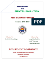 Enviormental Pollution: Department of Geology