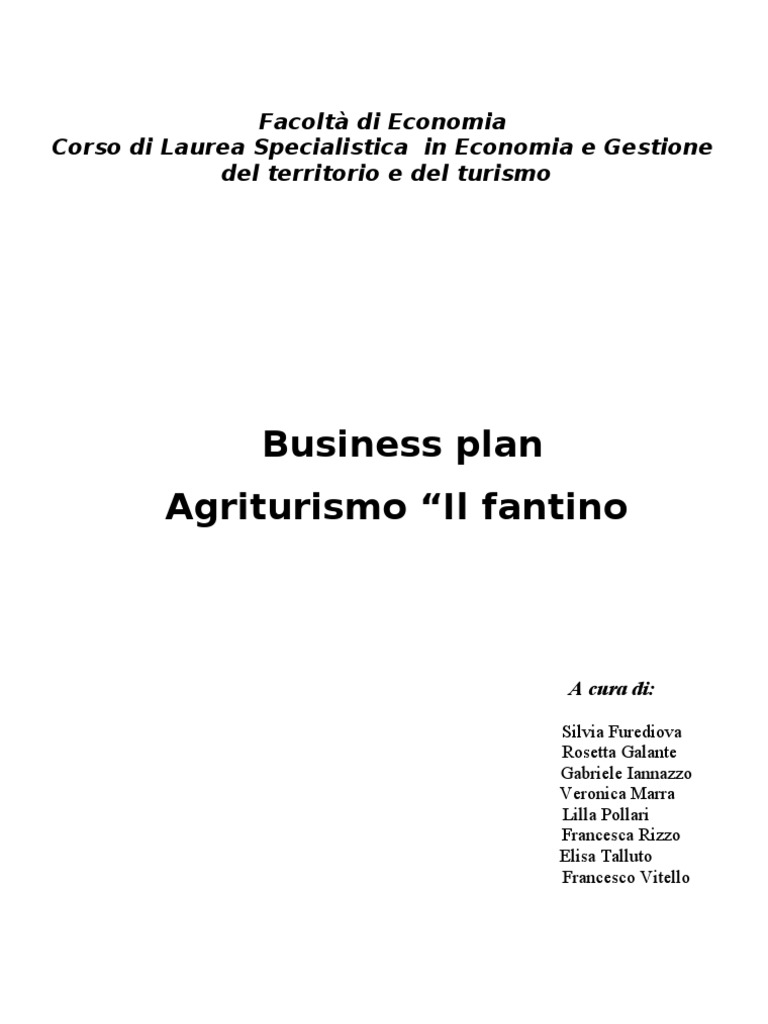 Business plan agriturismo esempio 07 picture