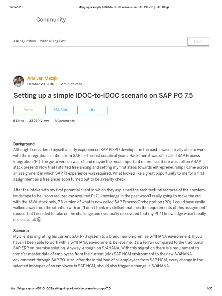 Setting Up A Simple IDOCtoIDOC Scenario On SAP PO 7.5 SAP Blogs