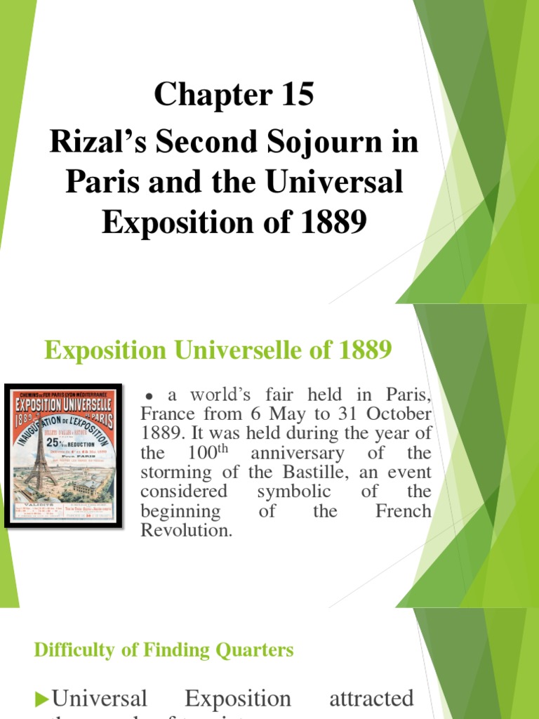 Rizal's Second Sojourn in Paris and The Universal Exposition of 1889 ...