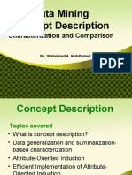 Data Mining Concept Description: Characterization and Comparison