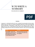 How To Write A: The Seven Steps of A Summary