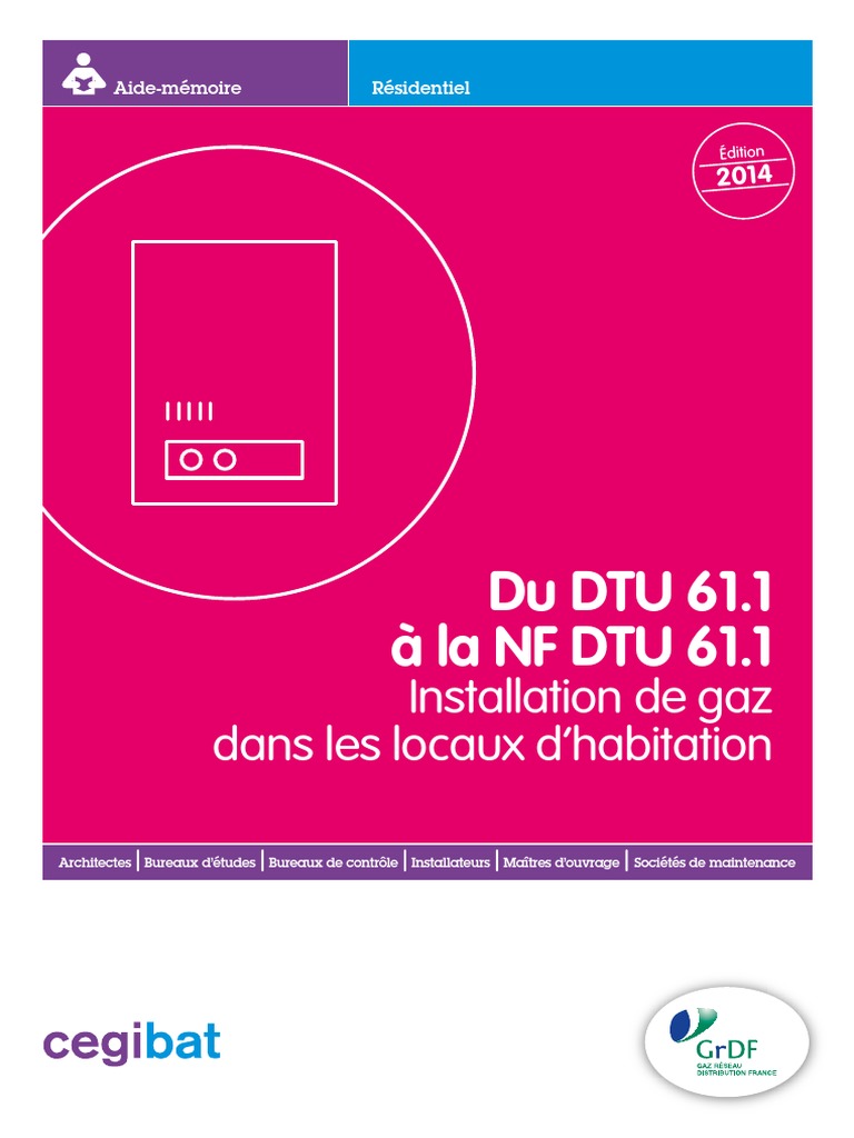 Aide-Memoire Cegibat - NF Dtu 61.1 | PDF | Code de la construction et ...