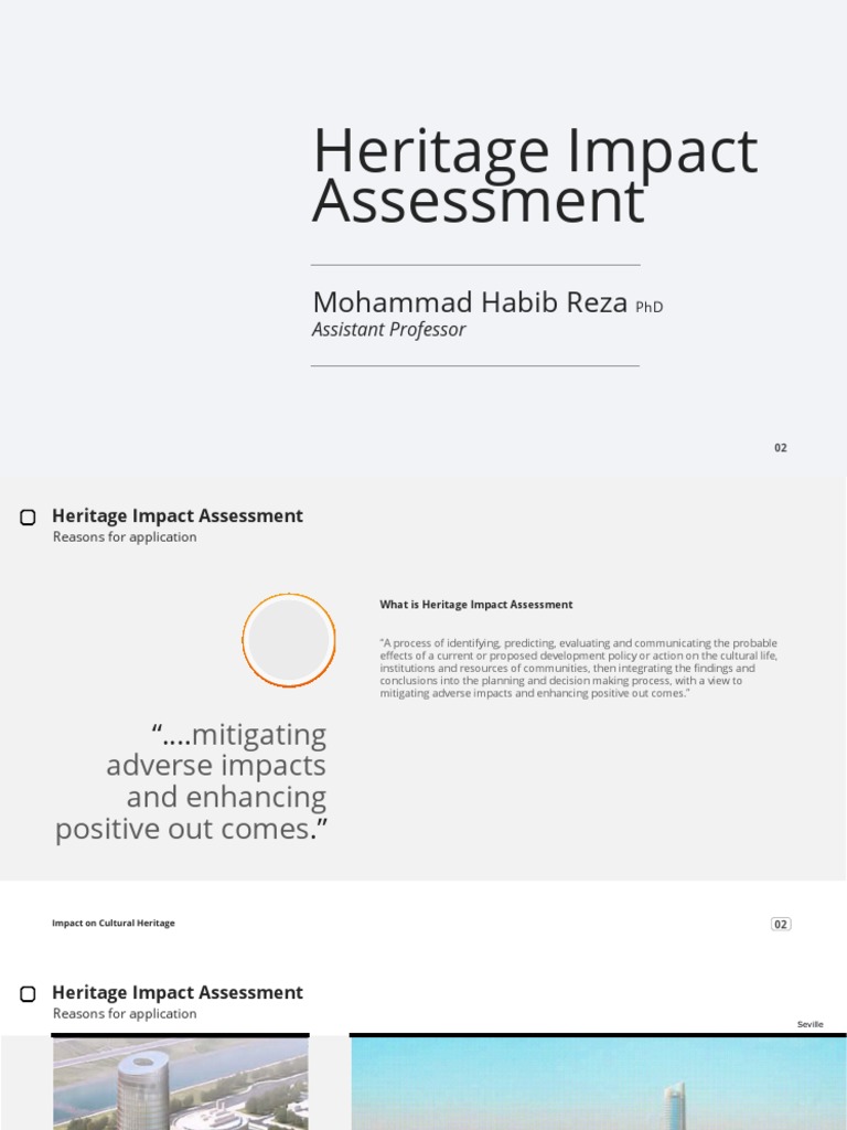 Lecture 4 - Heritage Impact Assessment | PDF | Cultural Heritage | Business