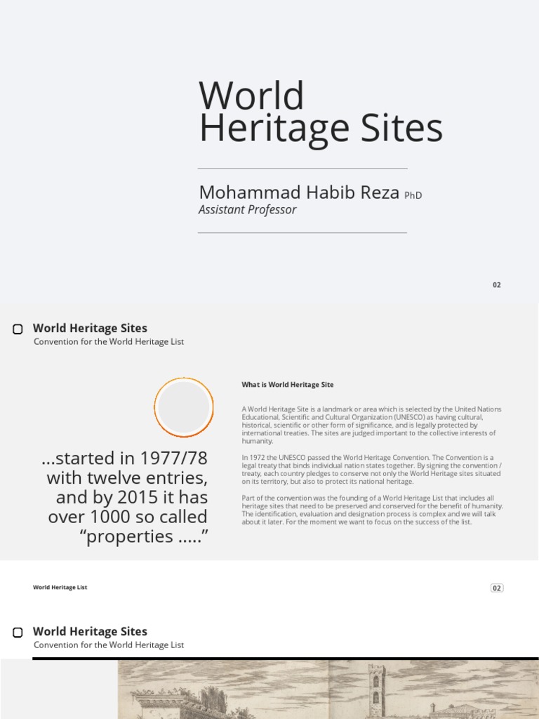 Lecture 5 - World Heritage Sites | PDF | World Heritage Site | Cultural ...