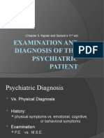 Examination and Diagnosis of The Psychiatric Patient: (Chapter 5, Kaplan and Sadock's 11 Ed)