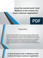 What Are The Normal Social 'Rules' in Moldova in The Context of A Buyer-Customer Negotiation?
