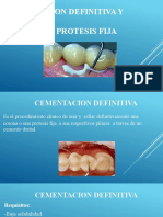 Cementacion Definitiva y Control de Protesis Fija