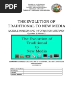 The Evolution of Traditional To New Media: Module in Media and Information Literacy