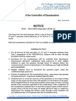 Notice TEST-I ODD SEM 2020 PDF