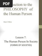 Introduction To The Philosophy of The Human Person: Benny S. Bulaay