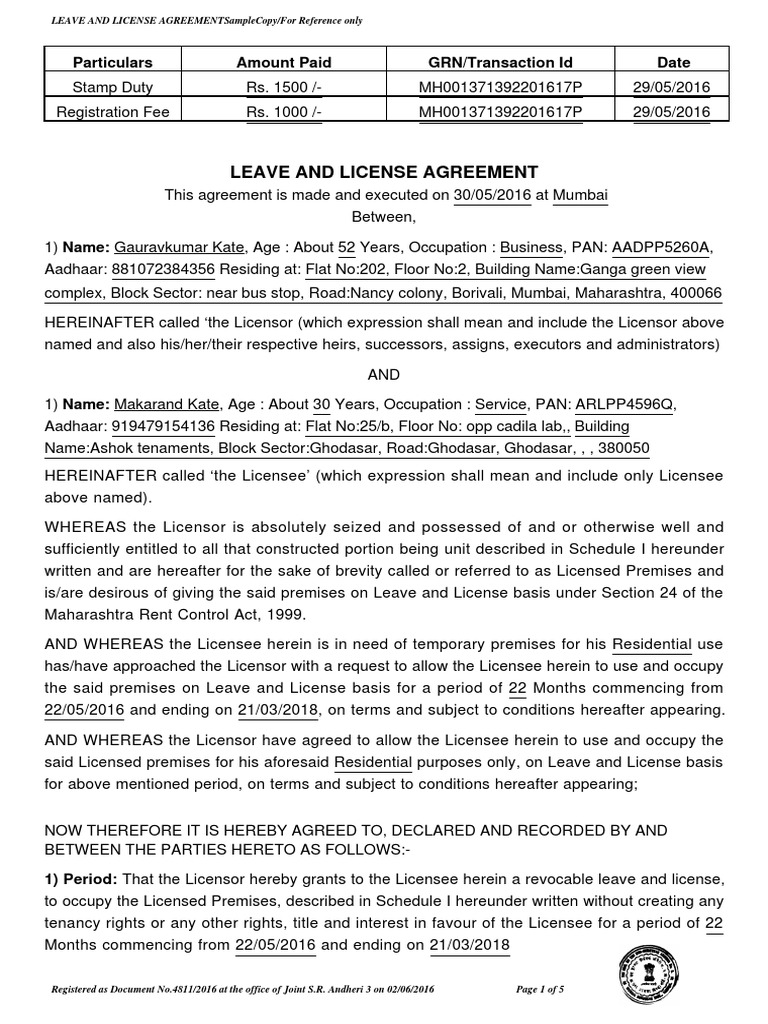 Residential Sample | PDF | License | Landlord