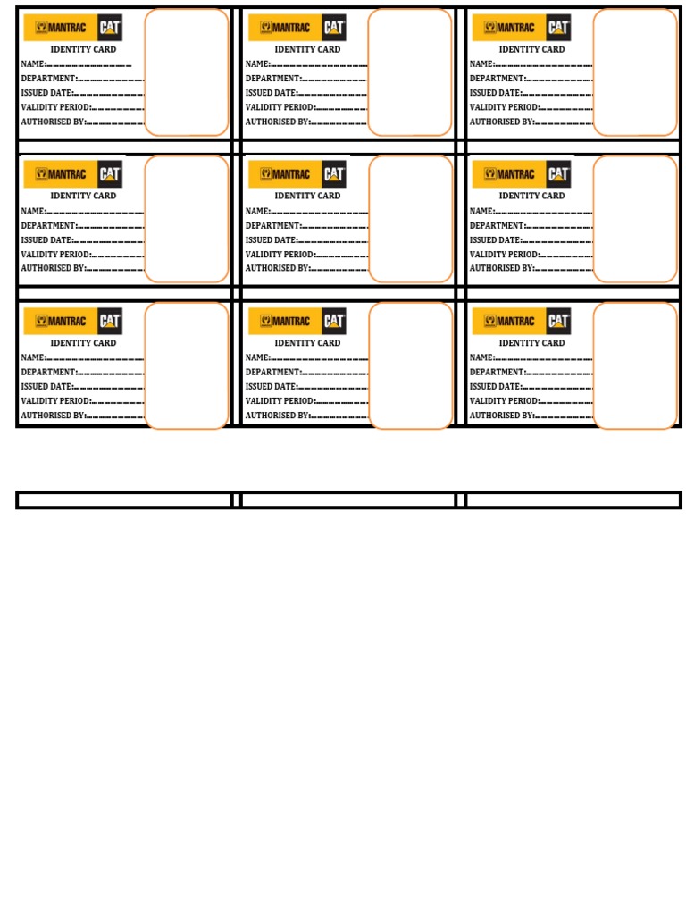 Contract Labour ID Card Format | PDF