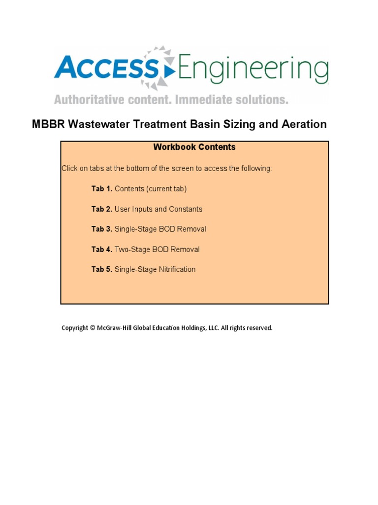 MBBR Wastewater Treatment Basin Sizing and Aeration Calculations - S.I ...