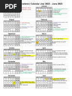 Proposed Academic School Calendar 2022-2023