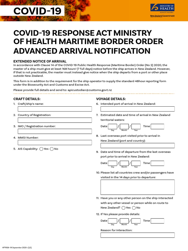 Extended Notice of Arrival Form | Download Free PDF | Ships | Shipping