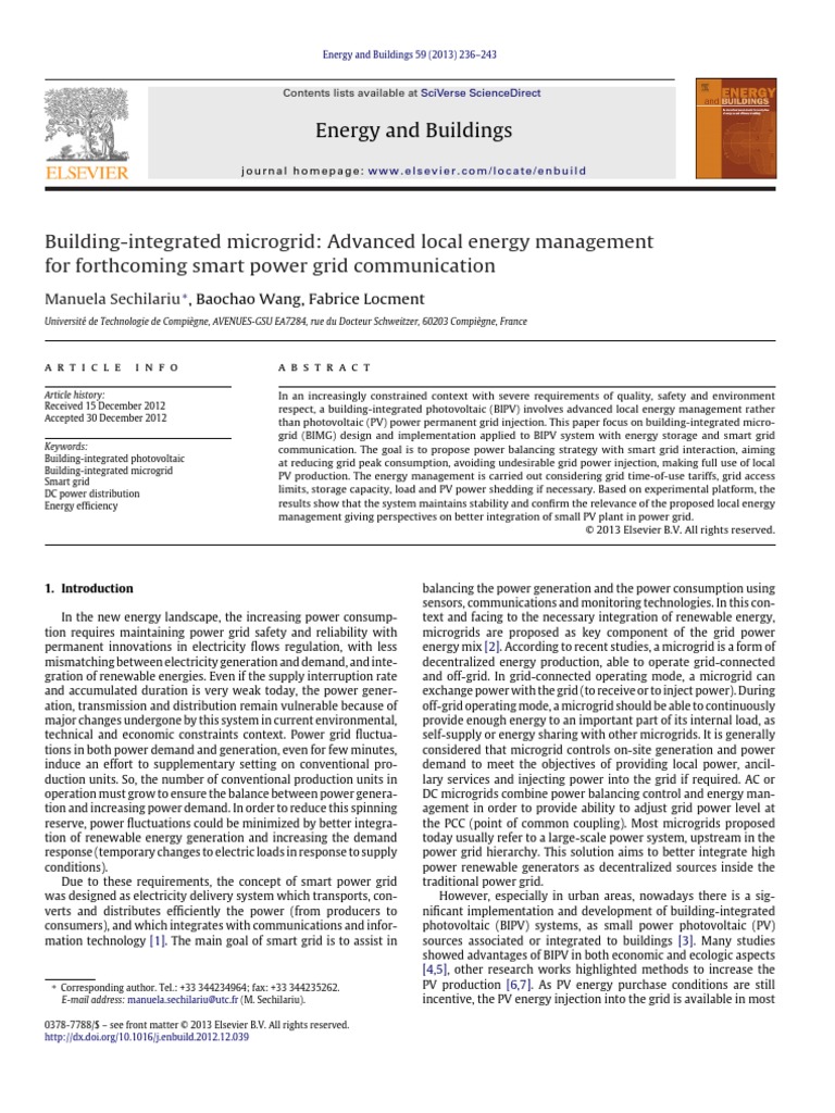 Building-Integrated Microgrid | PDF | Electrical Grid | Smart Grid