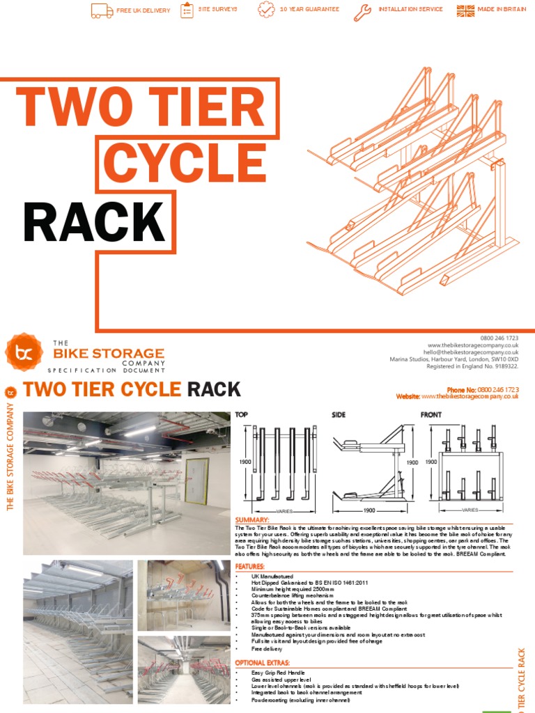 Two Tier Cycle Rack Specifications | PDF | Land Transport | Transport