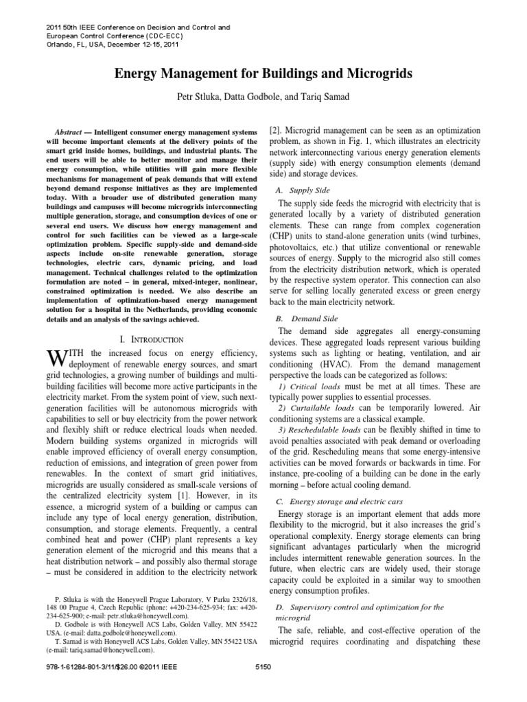 Energy Management For Buildings and Microgrids | PDF | Distributed ...