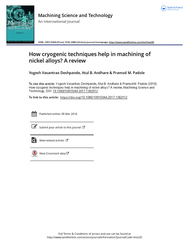Cryogenic Techniques Help in Machining PDF | PDF | Coolant | Machining