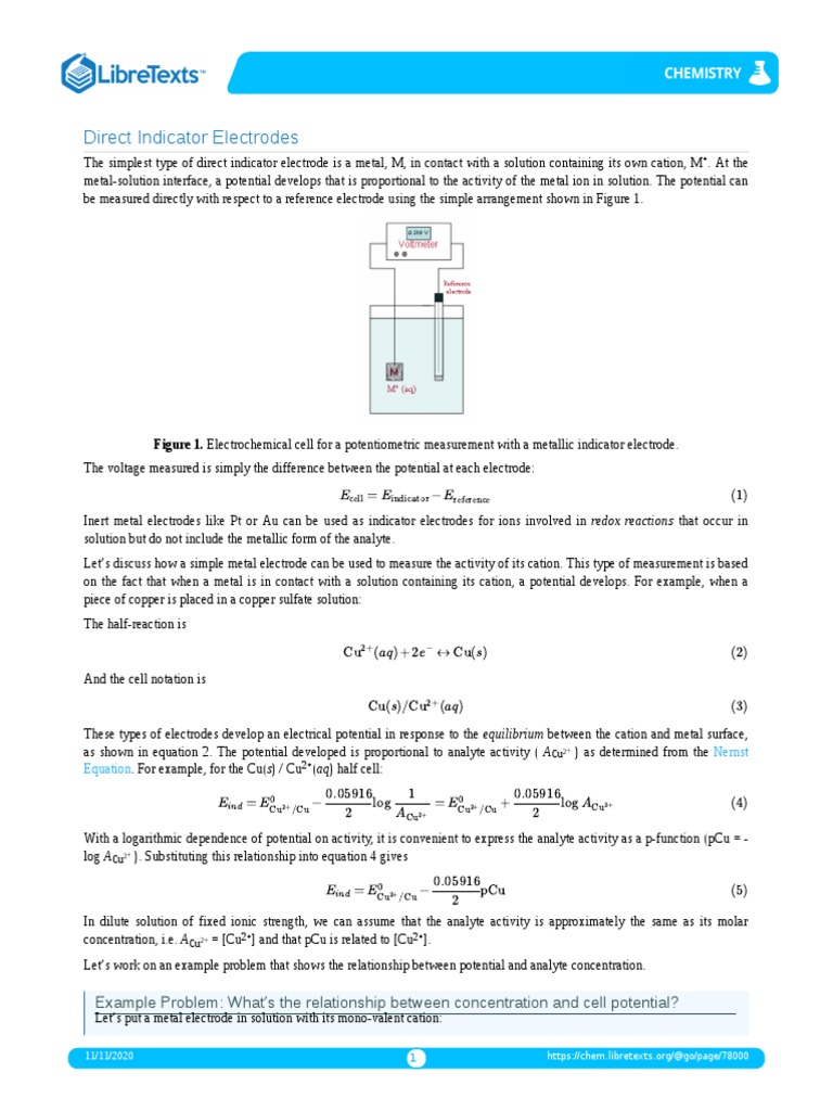 02 Direct Indicator Electrodes PDF Physical Chemistry Chemistry