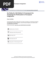 DE WILDE No Polity For Old Politics A Framework For Analyzing The Politicization of European Integration