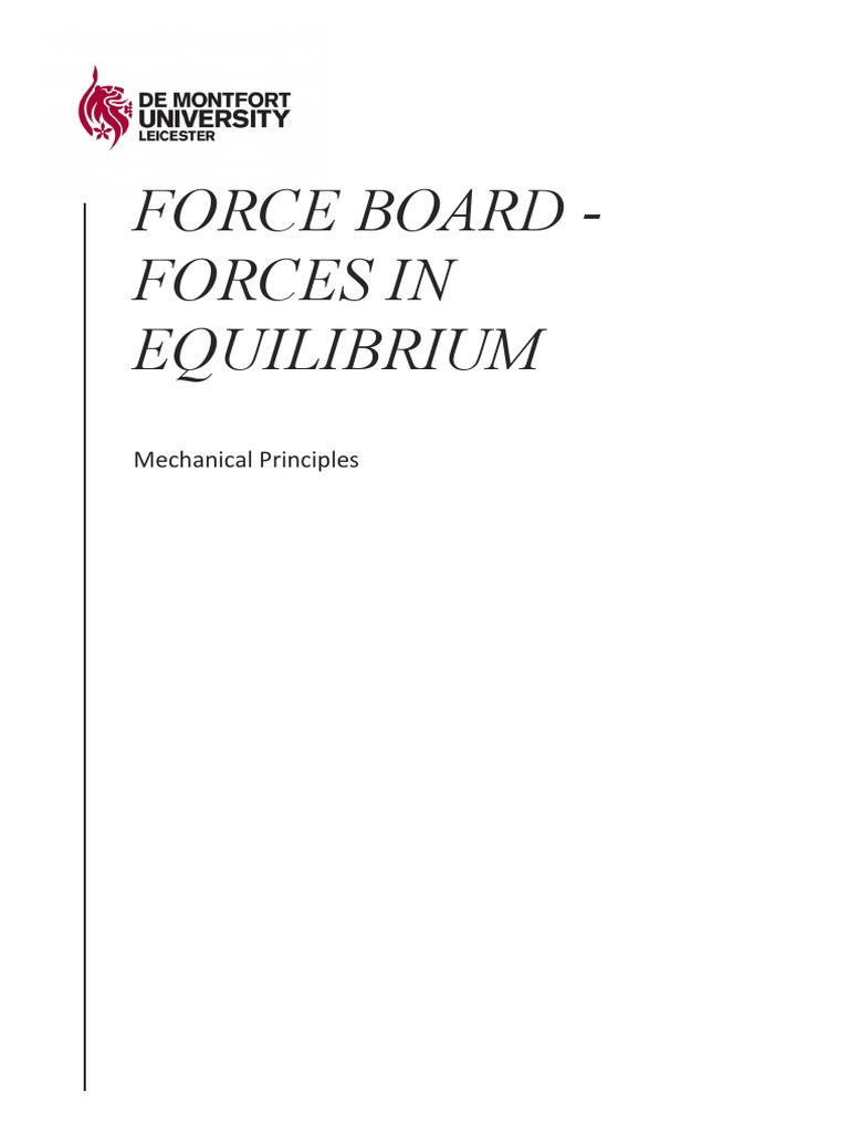 Forces in Equilibrium Experiment Guide | PDF | Newton's Laws Of Motion ...