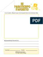 Actividad Mi Pasatiempo Favorito PDF