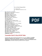 Common Tables Used by SAP MM