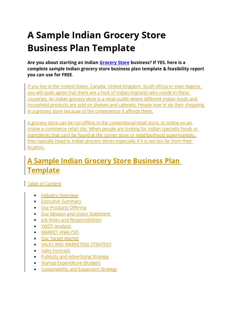 grocery business plan hindi