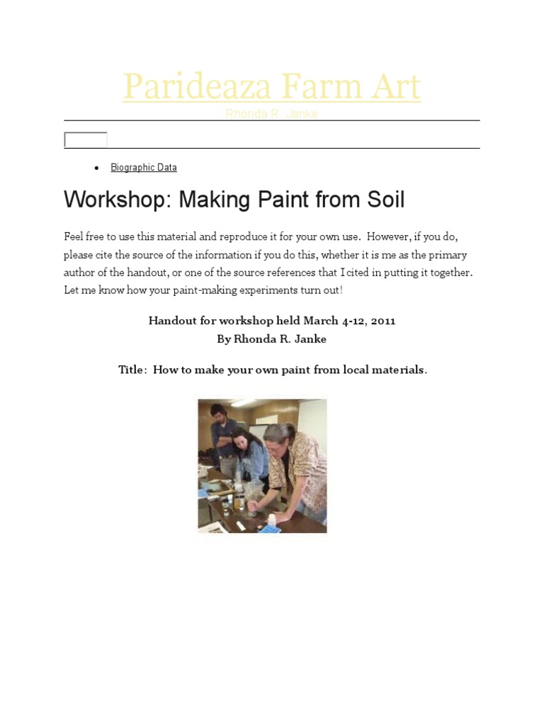 Paint From Soil PDF Paint Pigment
