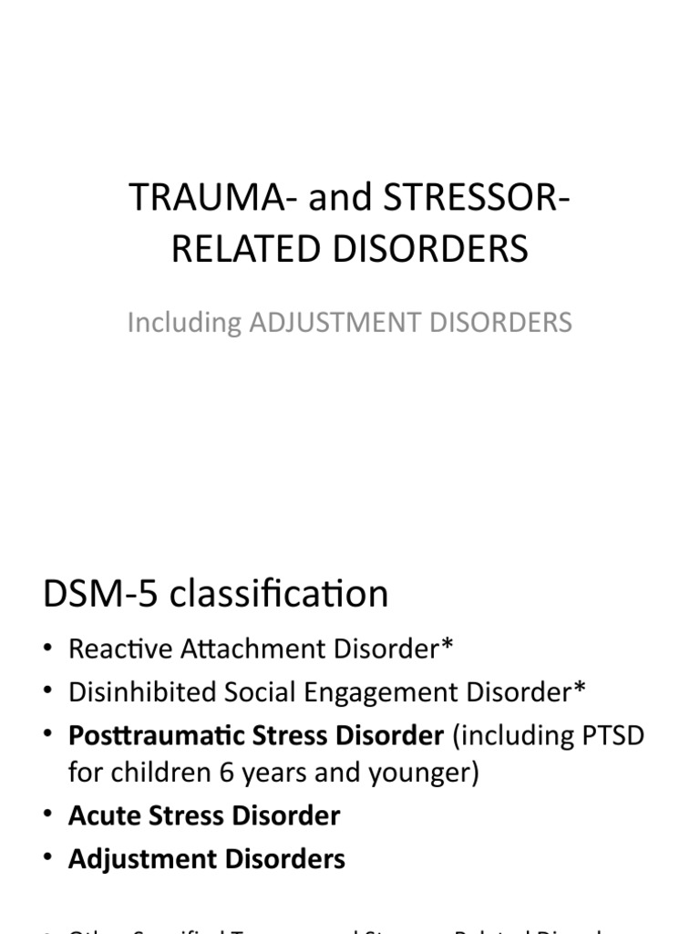 Trauma and Stressor-Related Disorders Guide | PDF | Mental Disorder ...